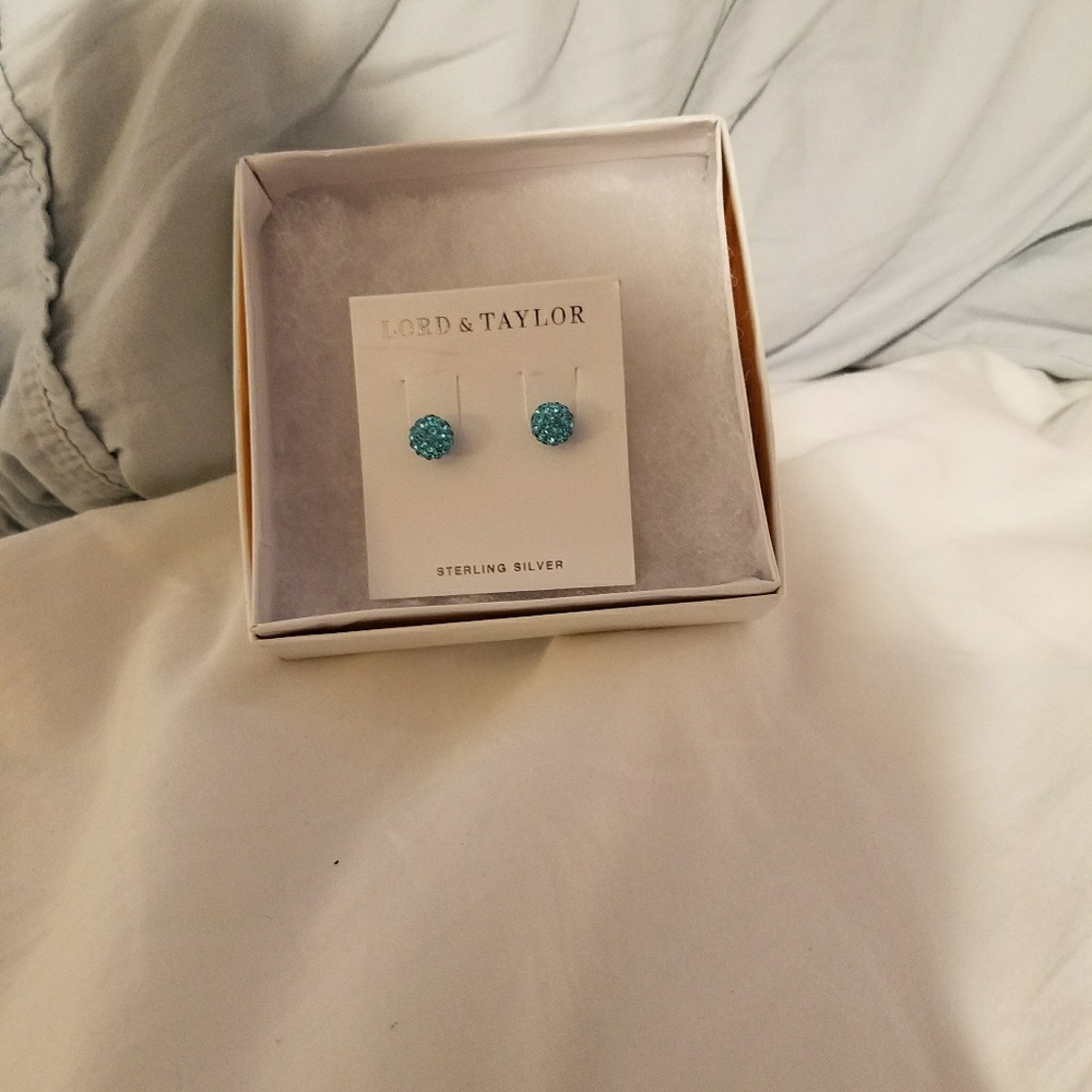 Light Blue Disco Ball Studs